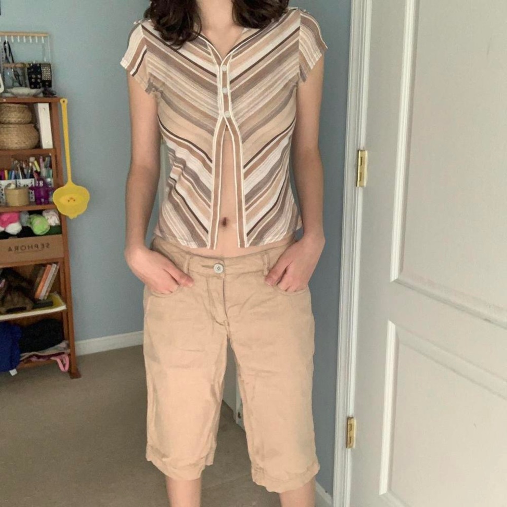 tan capri shorts by worn